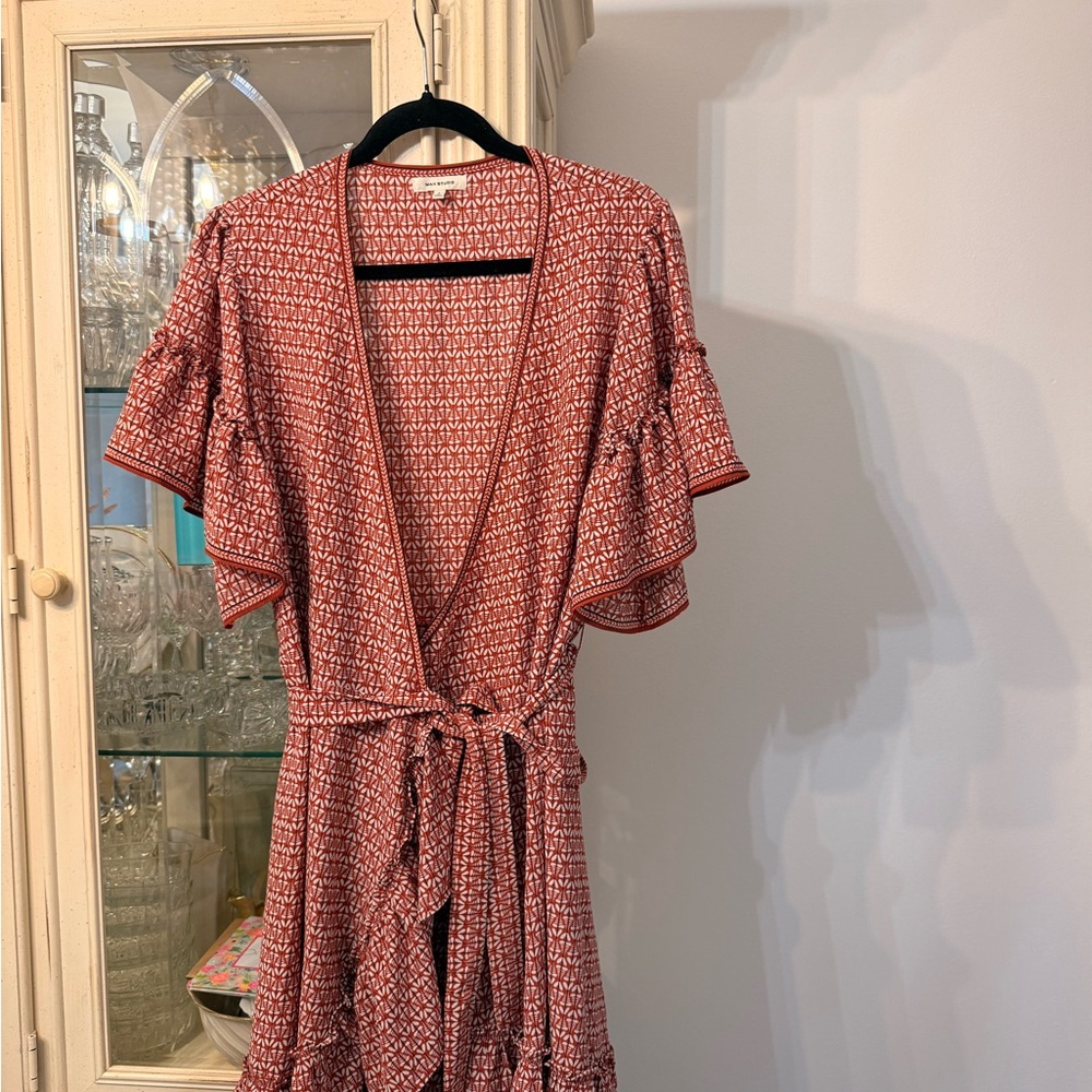 Max Studio Rust And White Patterned Mini Dress Wi… - image 5